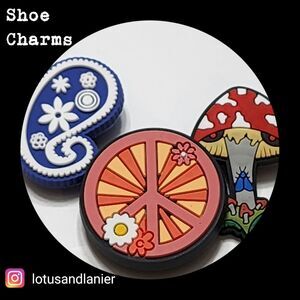 Shoe Charms "Peace & Paisley" Charms Set of 3